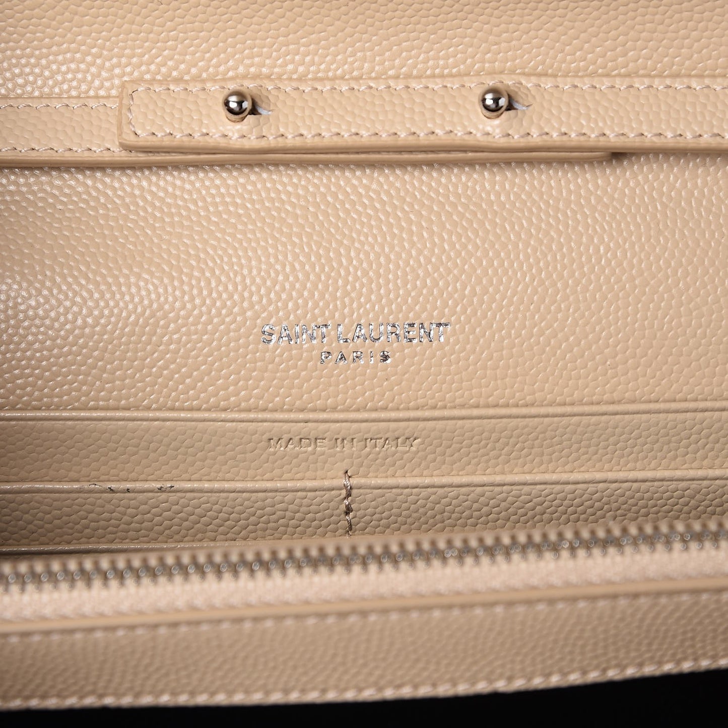 Grain De Poudre Matelasse Chevron Monogram Chain Wallet Nude Powder
