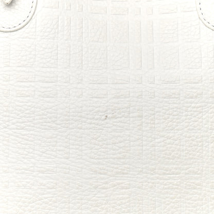 Burberry Signature Grain Calfskin Check Embossed Tote White 13 of 19