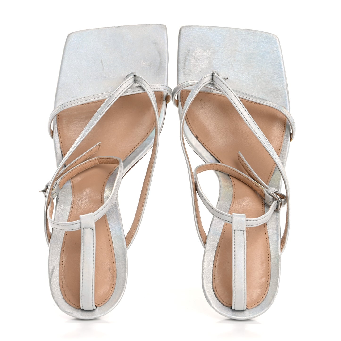 Laser Nappa Stretch Multi Strap 90mm Sandals 37.5 Moon Drop