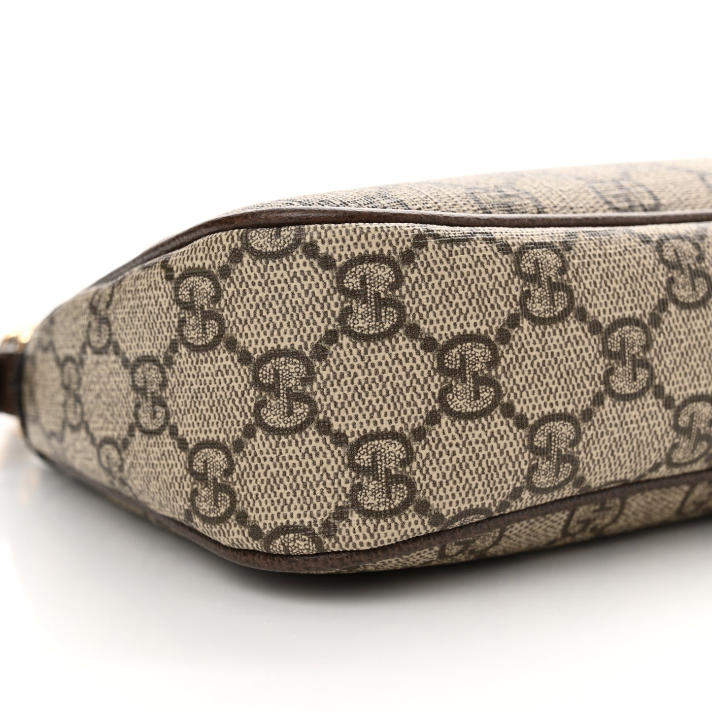 GG Supreme Monogram Textured Dollar Calfskin Small Ophidia Hobo Beige Ebony New Acero