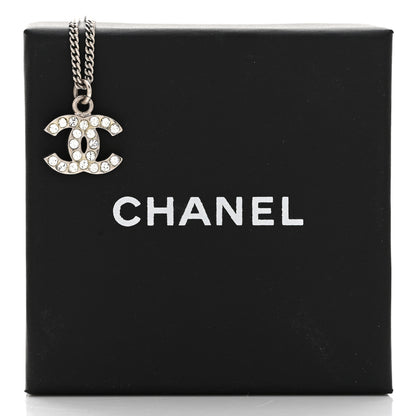 Chanel Crystal Timeless CC Necklace Silver 6 of 6