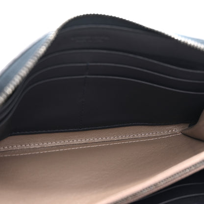 Bottega Veneta Nappa Intrecciato Ayers Zip Around Wallet Black Blue 5 of 11
