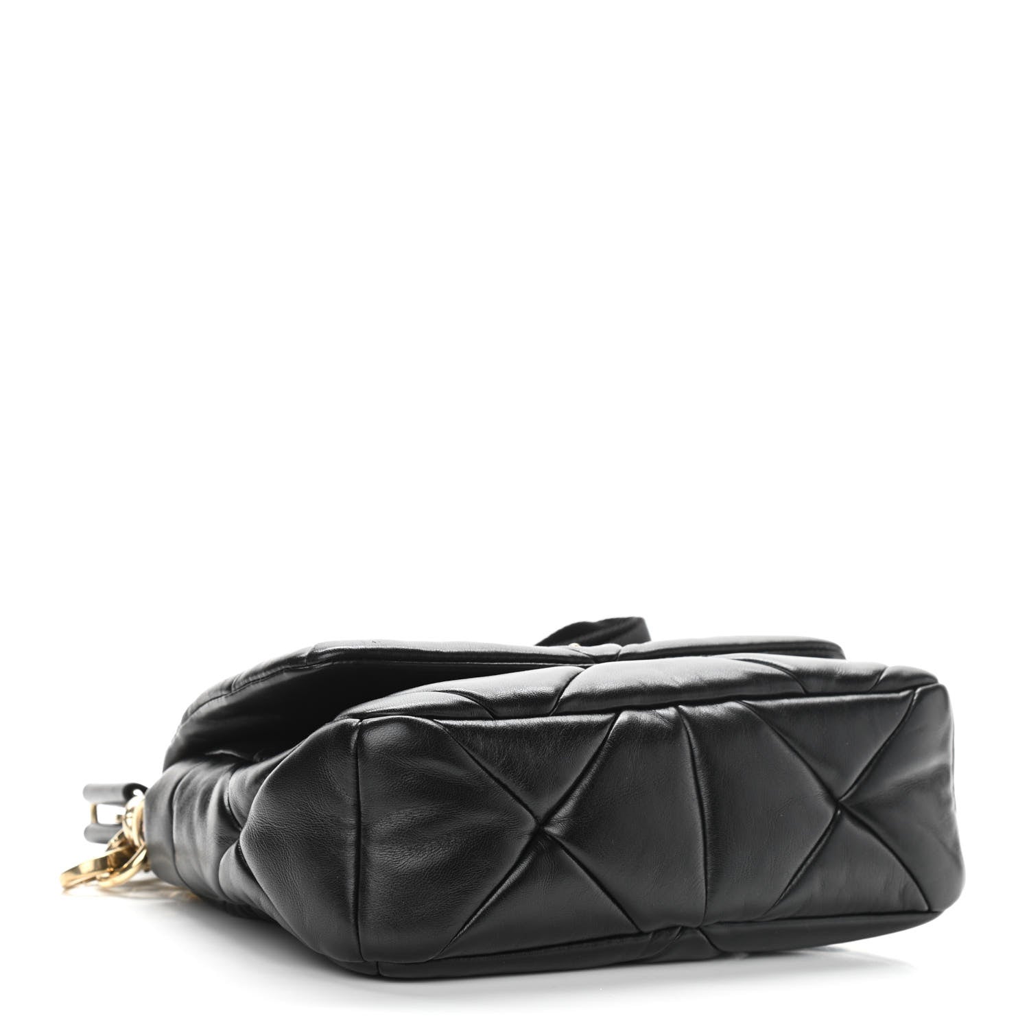Prada Nappa Re-Nylon Triangle Quilted Patchwork System Flap Shoulder Bag Black 4 of 10