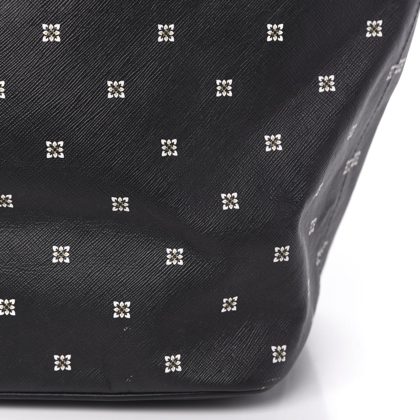 Textured Coated Canvas Mini Lilies Print Large Antigona Tote Black