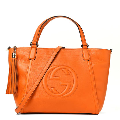 Gucci Pebbled Calfskin Small Soho Top Handle Bag Sun Orange 1 of 4
