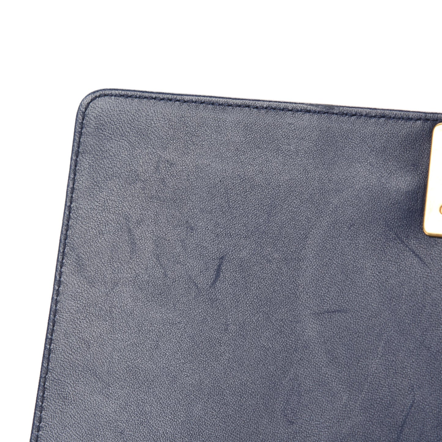 Lambskin Quilted New Medium Boy Flap Navy Blue