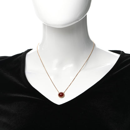 Van Cleef & Arpels 18K Rose Gold Carnelian Perlee Couleurs Pendant Necklace 2 of 7