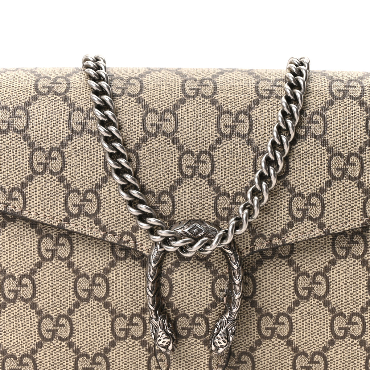 GG Supreme Monogram Mini Dionysus Chain Wallet Beige Taupe