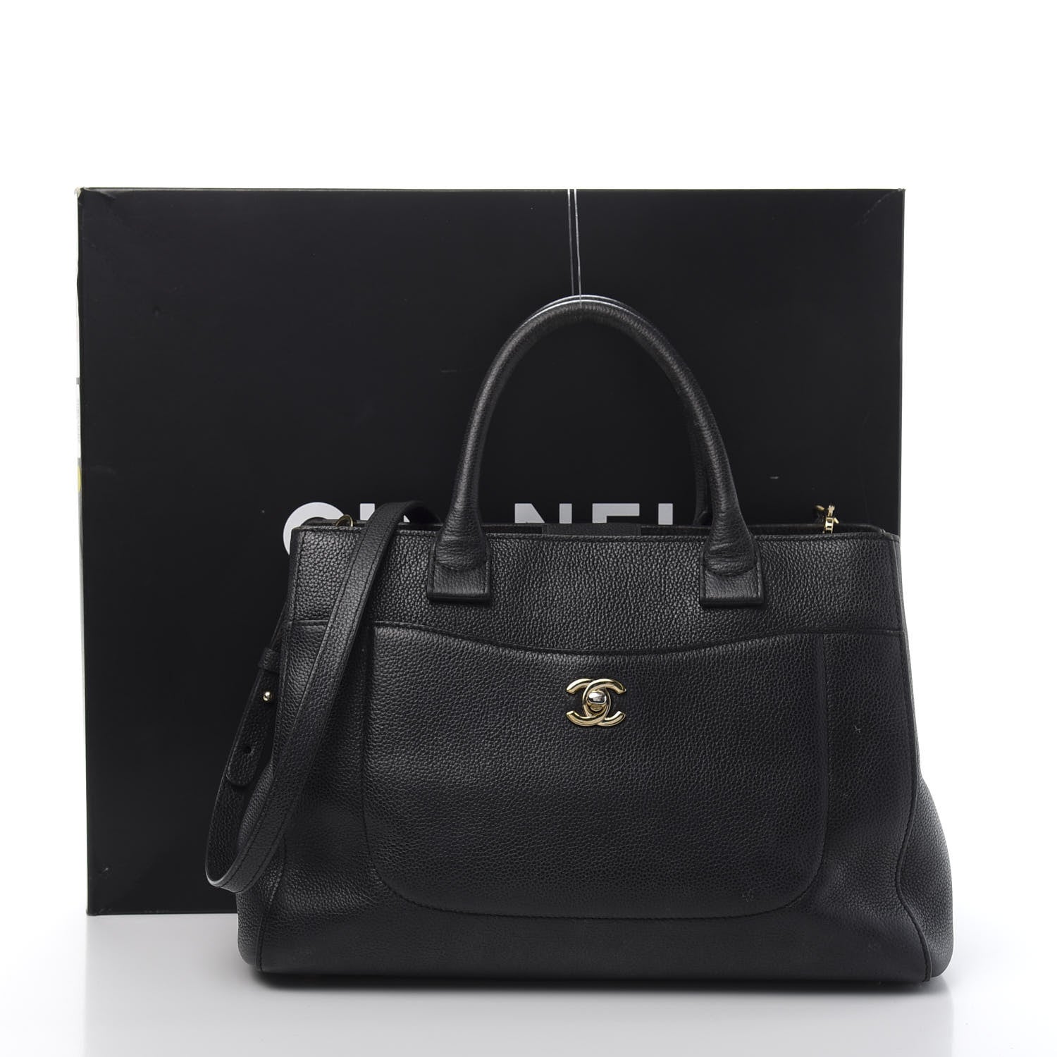 Chanel Grained Calfskin Small Neo Executive Shopper Tote Black 15 of 15