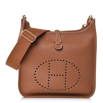 Hermes Taurillon Clemence Evelyne III PM Gold 1 of 9