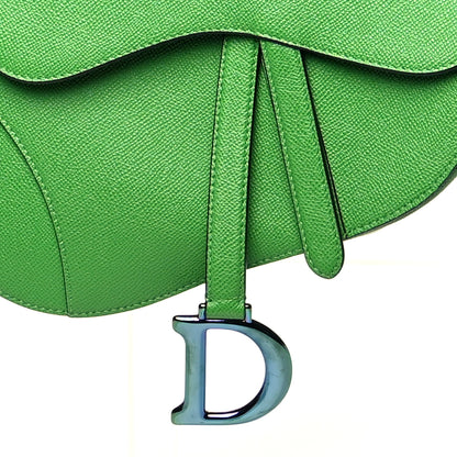 Christian Dior Grained Calfskin Saddle Bag Green 7 of 9
