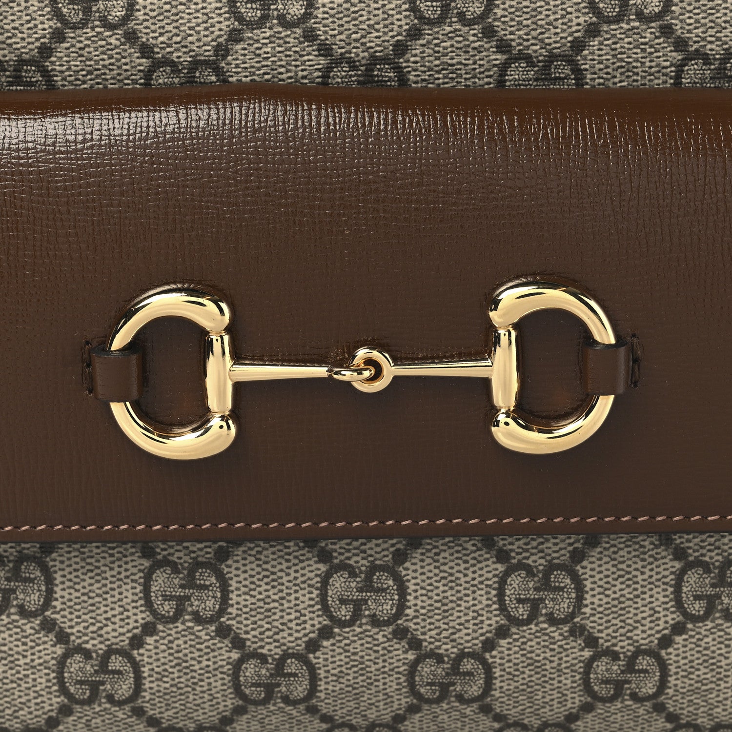 Gucci GG Supreme Monogram Small Horsebit 1955 Shoulder Bag Beige Brown Sugar 8 of 10