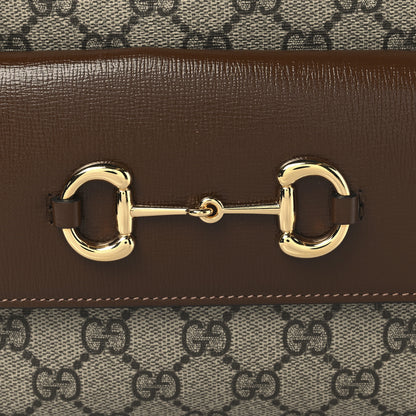 Gucci GG Supreme Monogram Small Horsebit 1955 Shoulder Bag Beige Brown Sugar 8 of 10