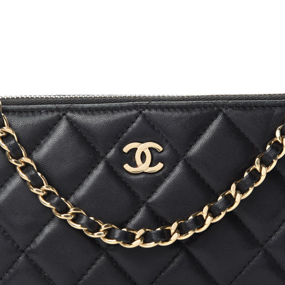 Chanel Lambskin Quilted Small Clutch With Chain Black 18 of 18