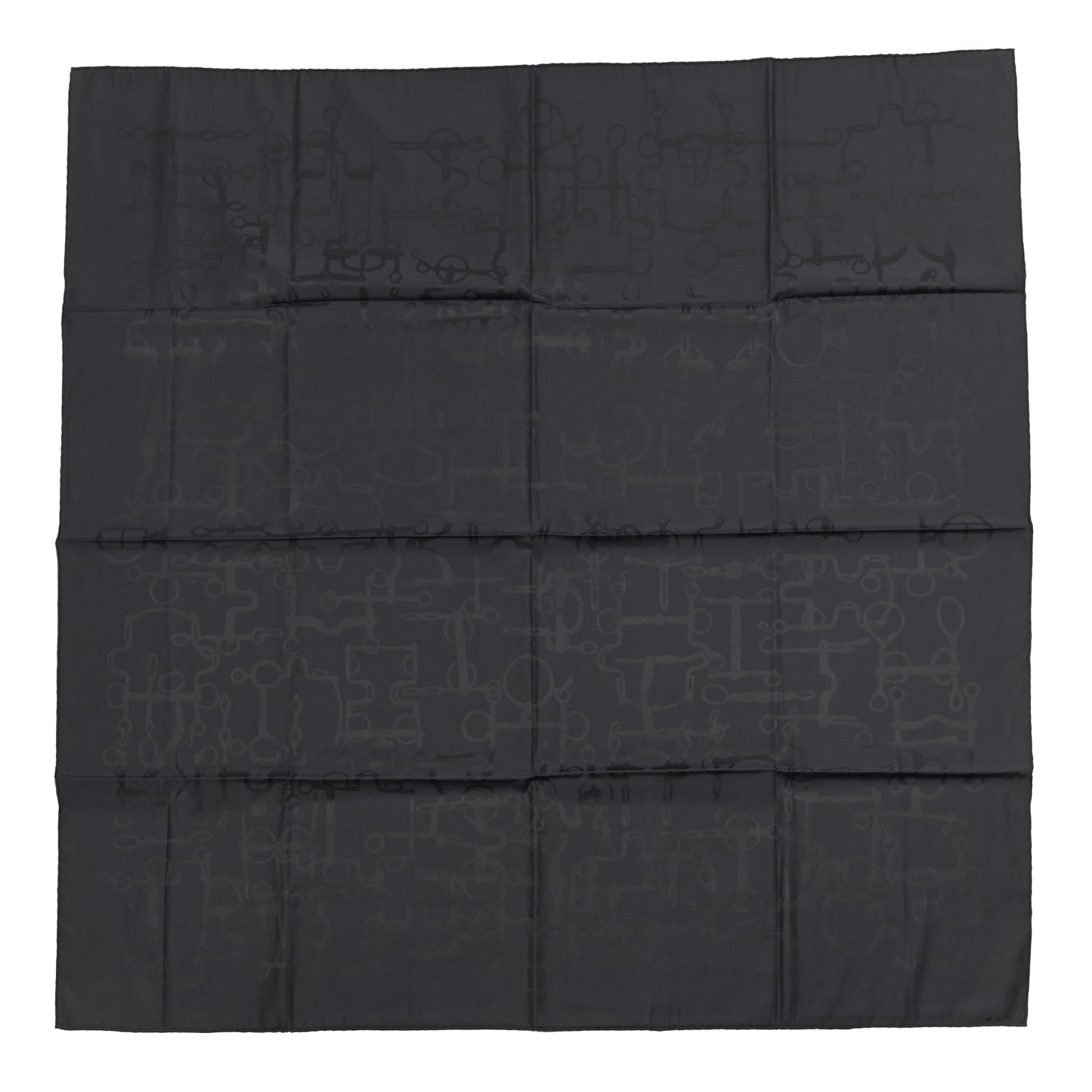 Silk Cotton Collection Equestre Scarf 100 Black