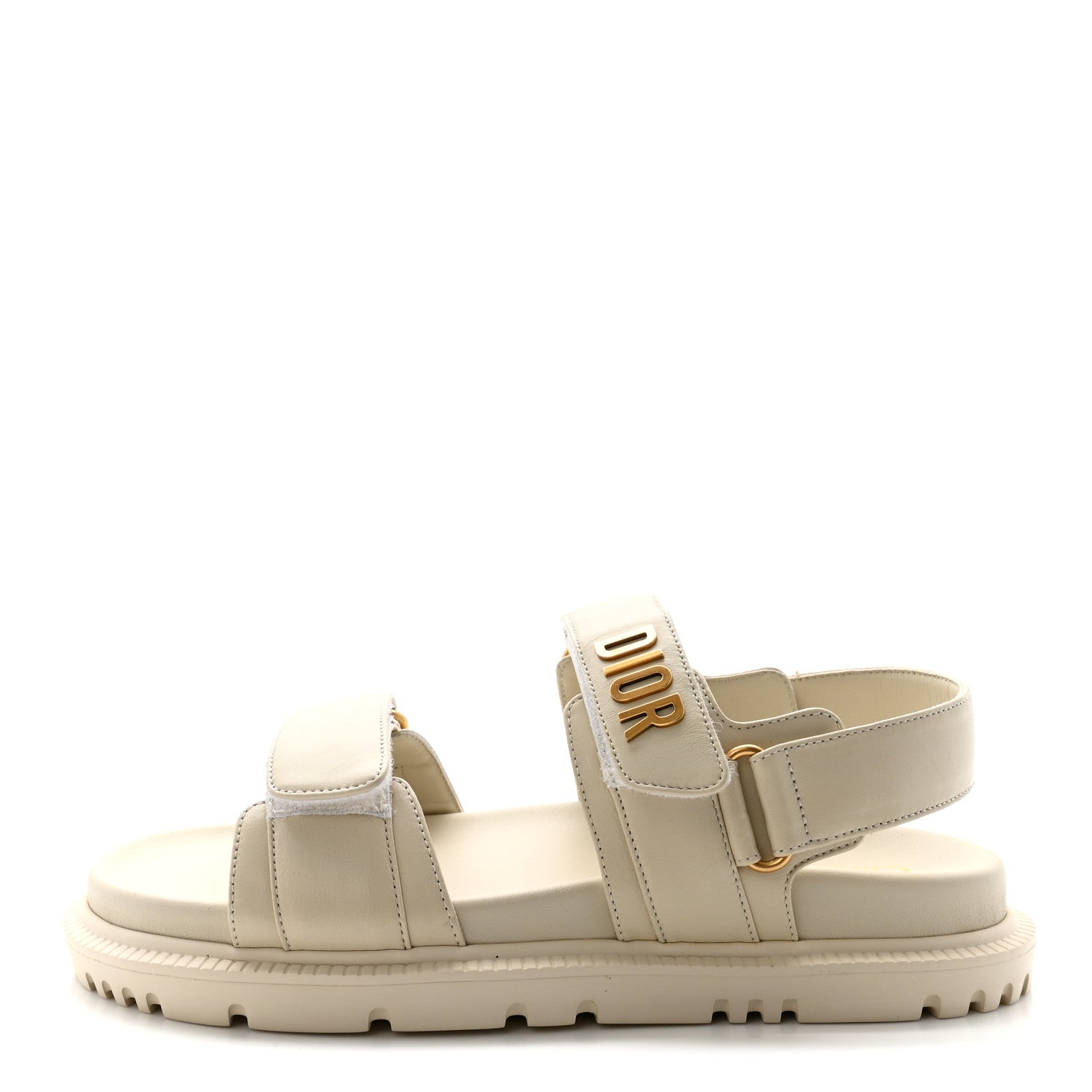 Christian Dior Lambskin Dioract 10mm Slide Sandals 37 Off White 1 of 10