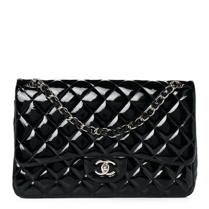 Chanel Patent Quilted Jumbo Double Flap Black 1 of 9