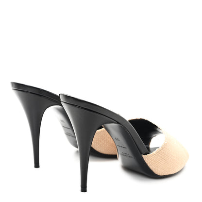 Saint Laurent Raffia Calfskin La 16 95 Mule Sandals 39 Cammello 5 of 11