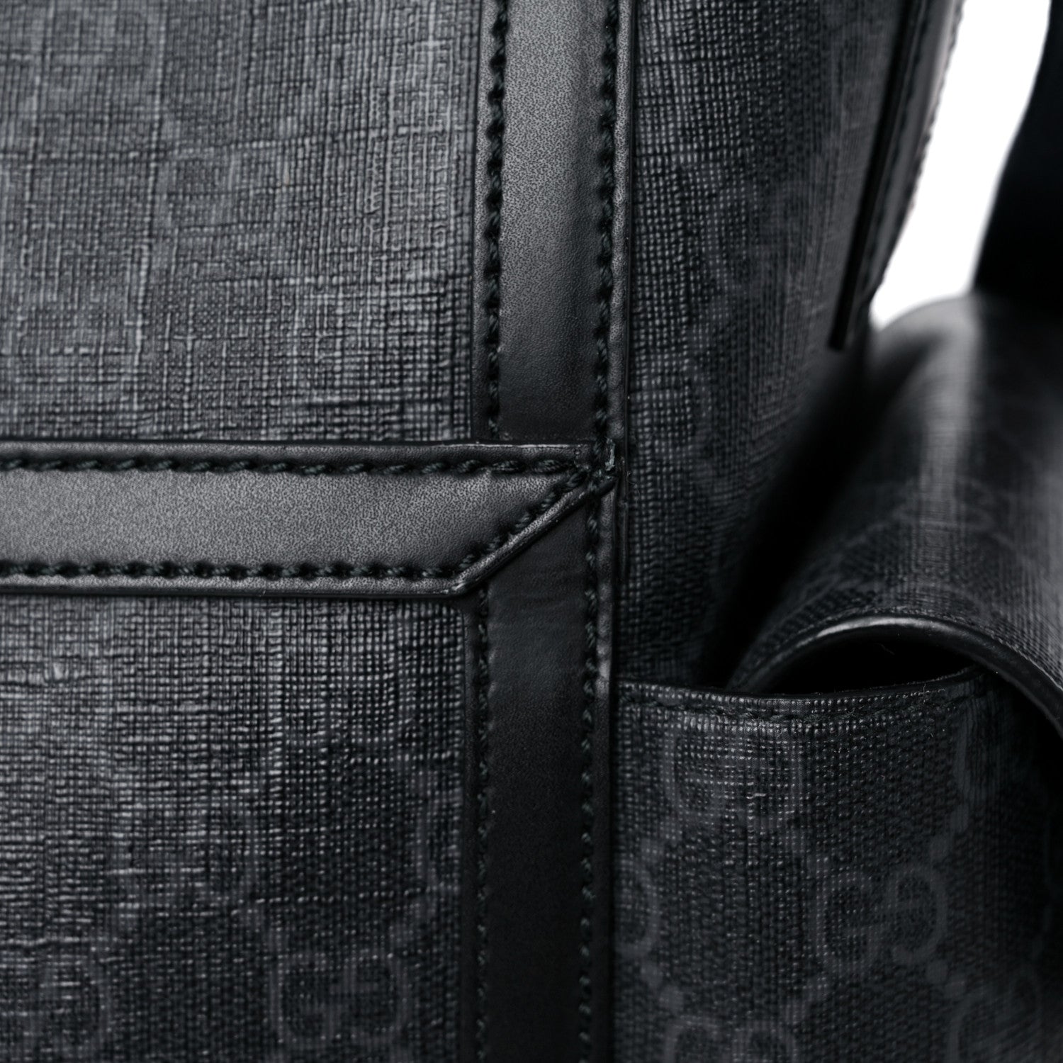 Gucci GG Supreme Monogram Web Messenger Diaper Bag Black Grey 18 of 23