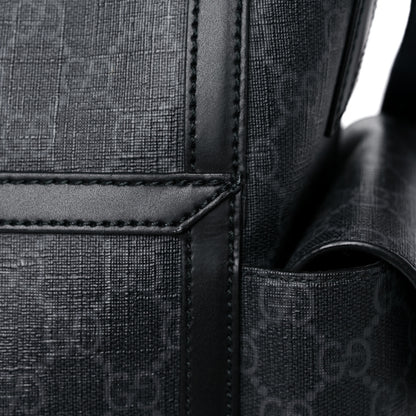 Gucci GG Supreme Monogram Web Messenger Diaper Bag Black Grey 18 of 23