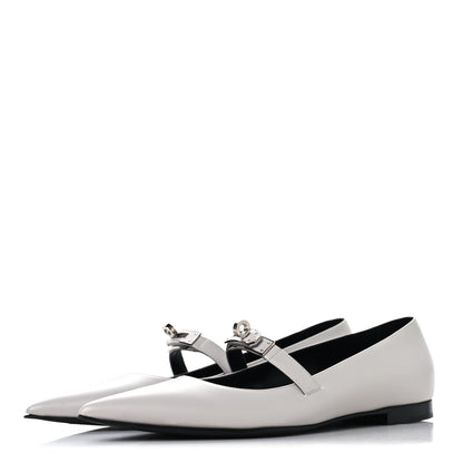 Hermes Calfskin Kelly Ballet Flat 37.5 Gris Clair 4 of 9