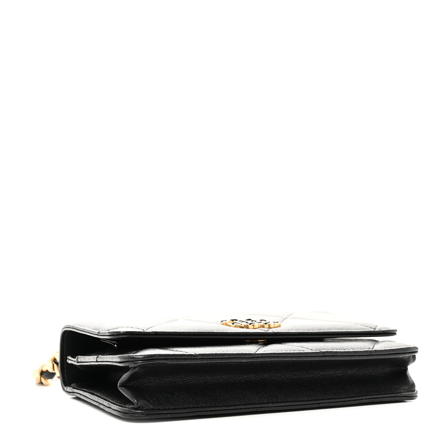 Chanel Lambskin Quilted Chanel 19 Wallet On Chain WOC Black 4 of 12
