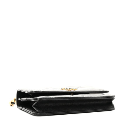 Chanel Lambskin Quilted Chanel 19 Wallet On Chain WOC Black 4 of 12