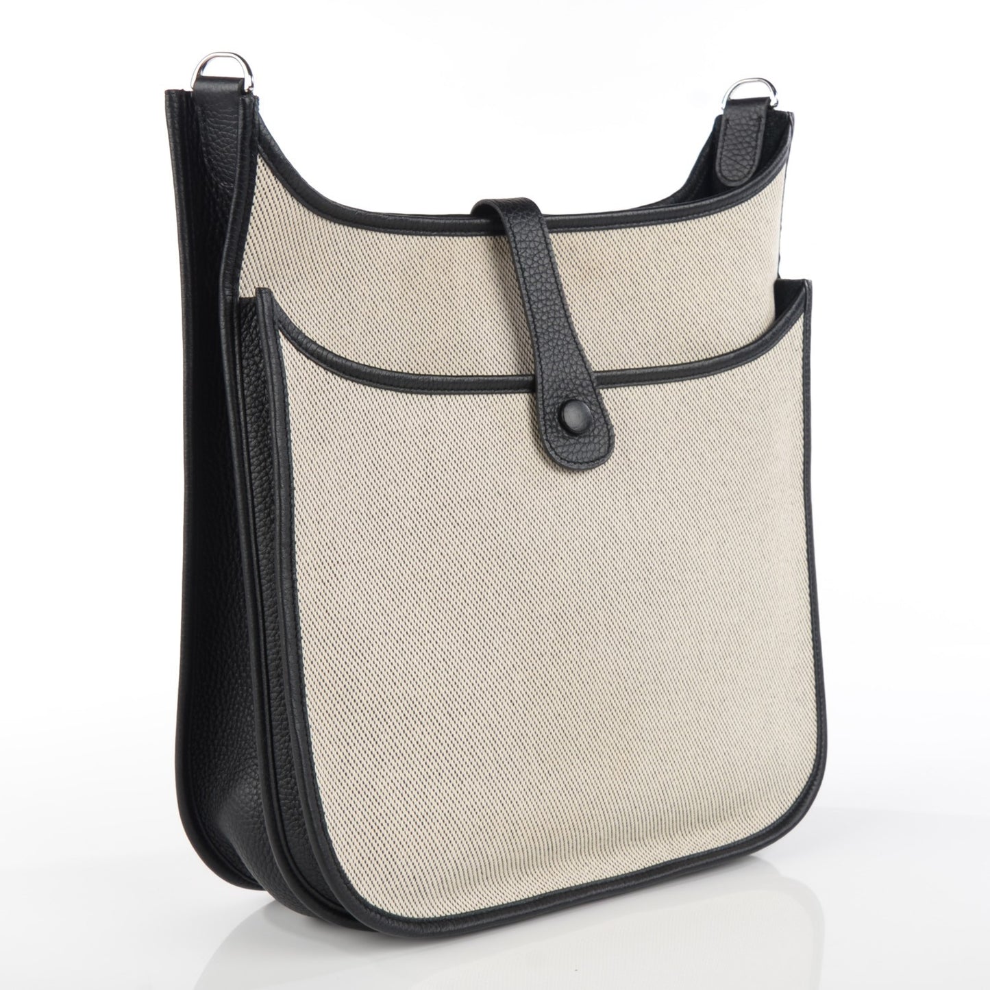 Toile Taurillon Clemence Evelyne III GM Ecru Black
