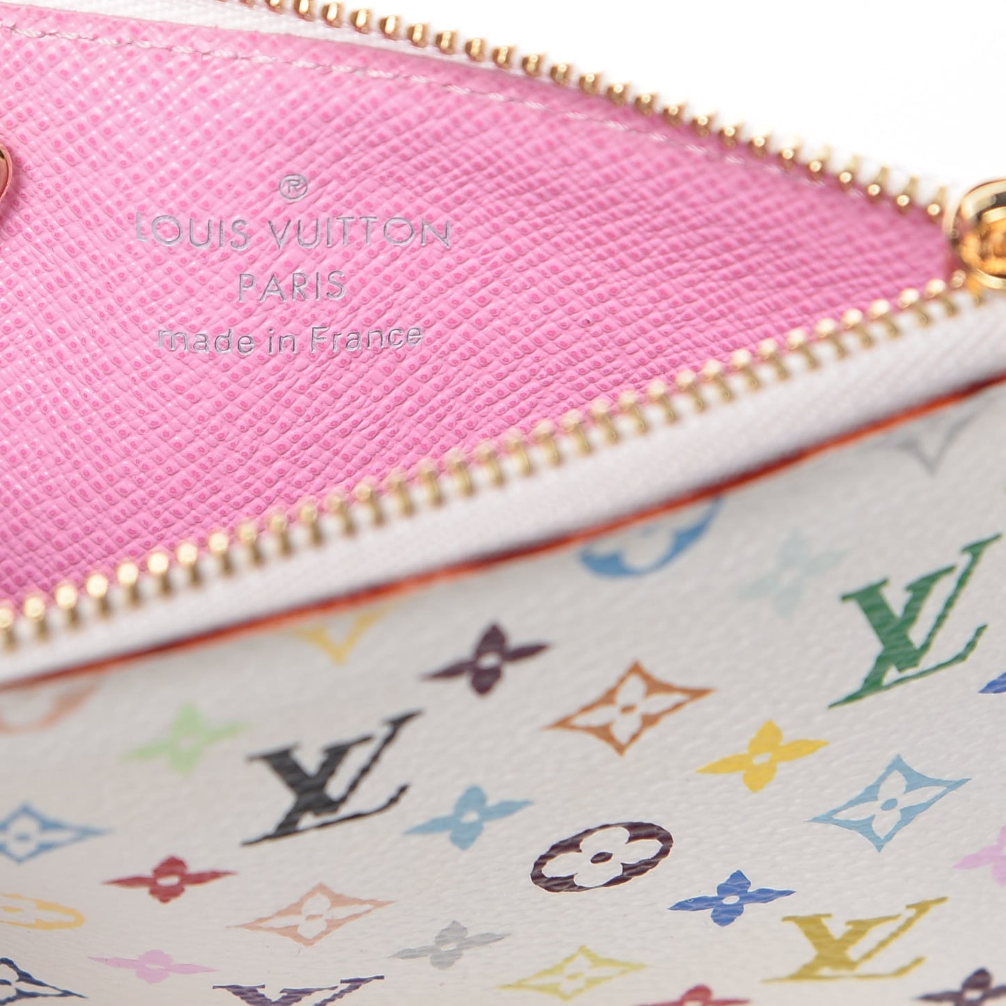 Monogram Multicolor Key Pouch White Litchi