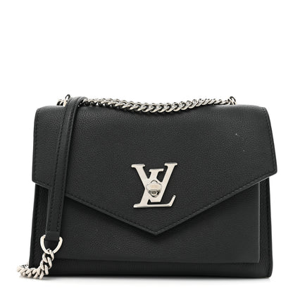 Louis Vuitton Soft Calfskin Mylockme Chain Bag BB Black 1 of 12