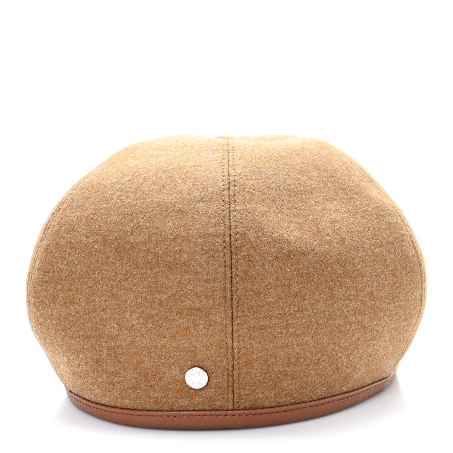 Hermes Jersey De Laine Gabrielle Beret Hat 59 Gold 3 of 9