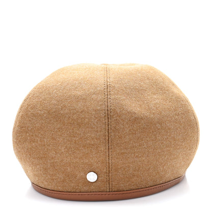 Hermes Jersey De Laine Gabrielle Beret Hat 59 Gold 3 of 9