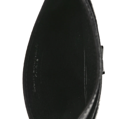 Saint Laurent Grain De Poudre Matelasse Chevron Monochrome Monogram Credit Card Case Black 5 of 9