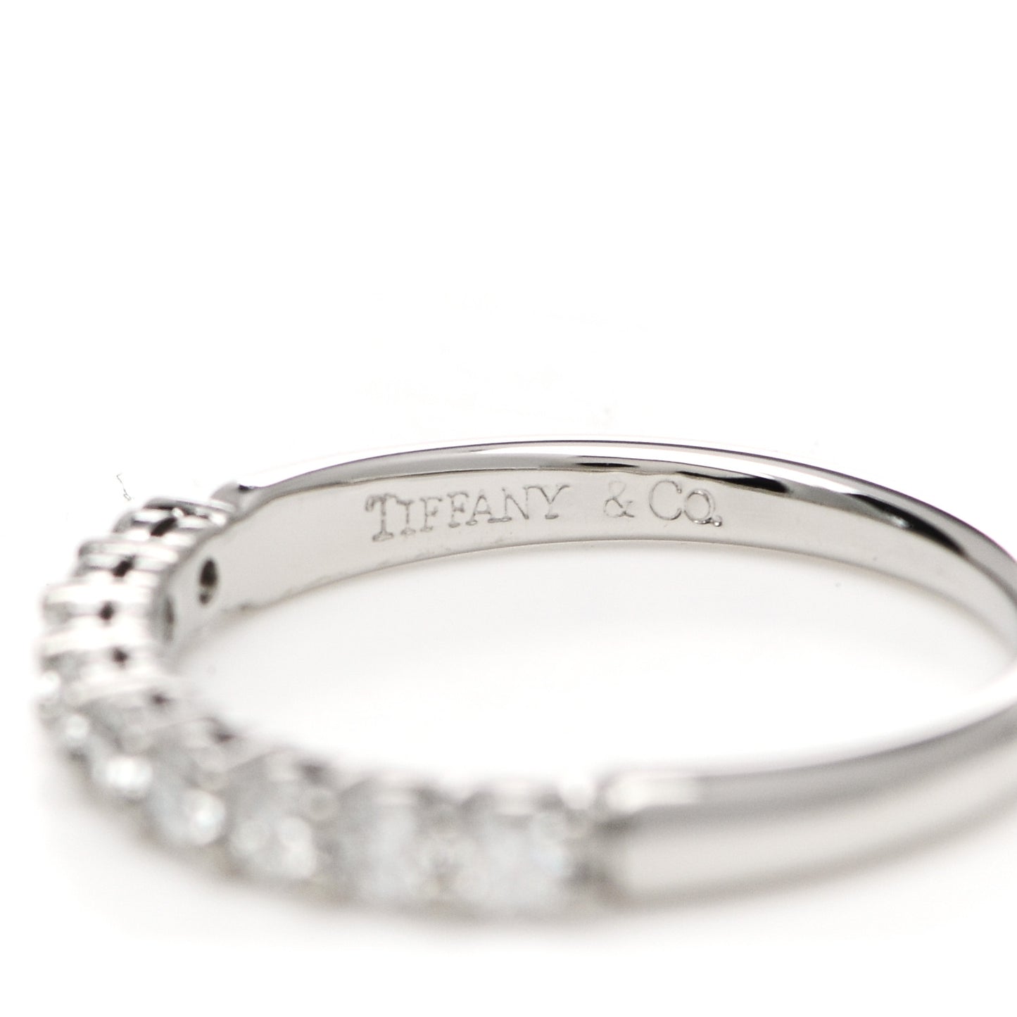 Platinum Diamond .27ct 2.2mm Half Circle Embrace Band Ring 47 4