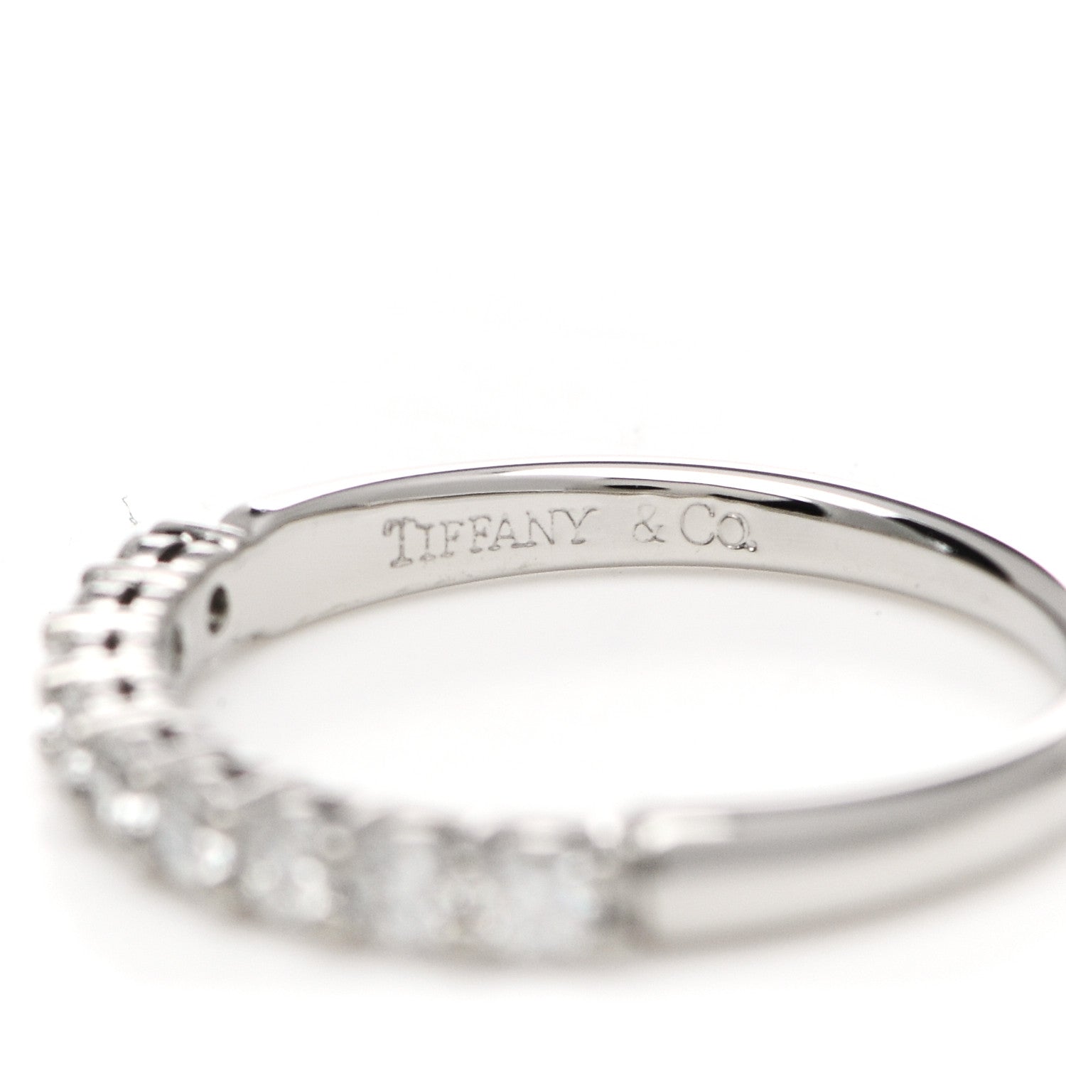 Tiffany Platinum Diamond .27ct 2.2mm Half Circle Embrace Band Ring 47 4 4 of 6