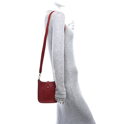 Hermes Taurillon Clemence Evelyne TPM Rouge H 2 of 11