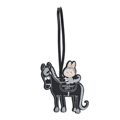 Moynat X KASING LUNG Calfskin Year Of The Horse Labubu Bag Charm Navy 1 of 4
