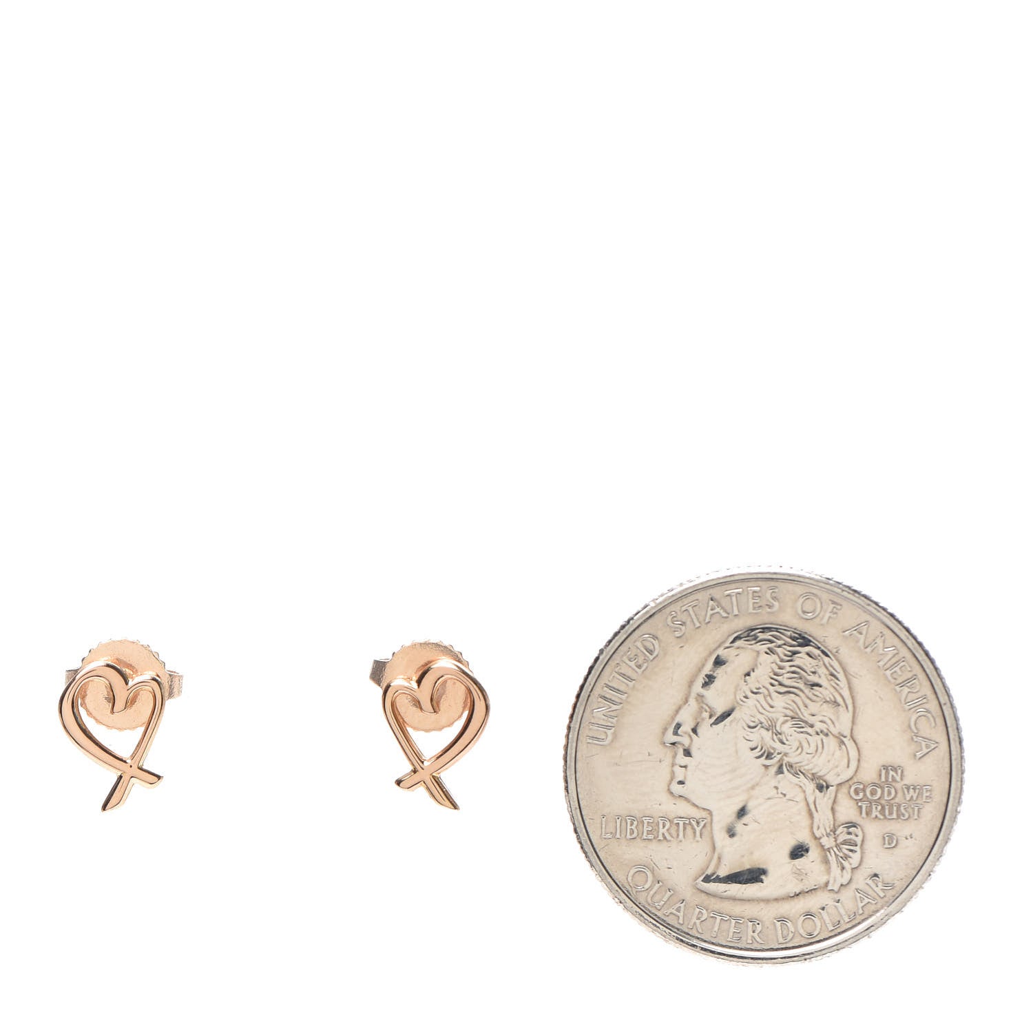 Tiffany 18K Rose Gold Mini Paloma Picasso Loving Heart Earrings 2 of 4