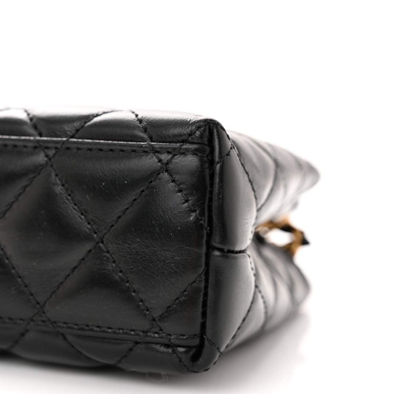 Chanel Shiny Aged Calfskin Quilted Nano Kelly Shopper Black 10 of 10