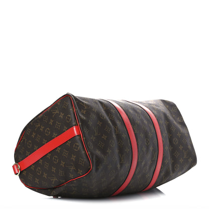 Louis Vuitton Calfskin Monogram Keepall Bandouliere 50 Coquelicot 4 of 13