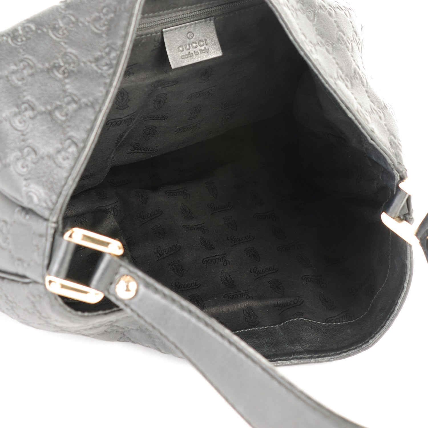 Gucci Guccissima Large New Ladies Web Hobo Black 5 of 7