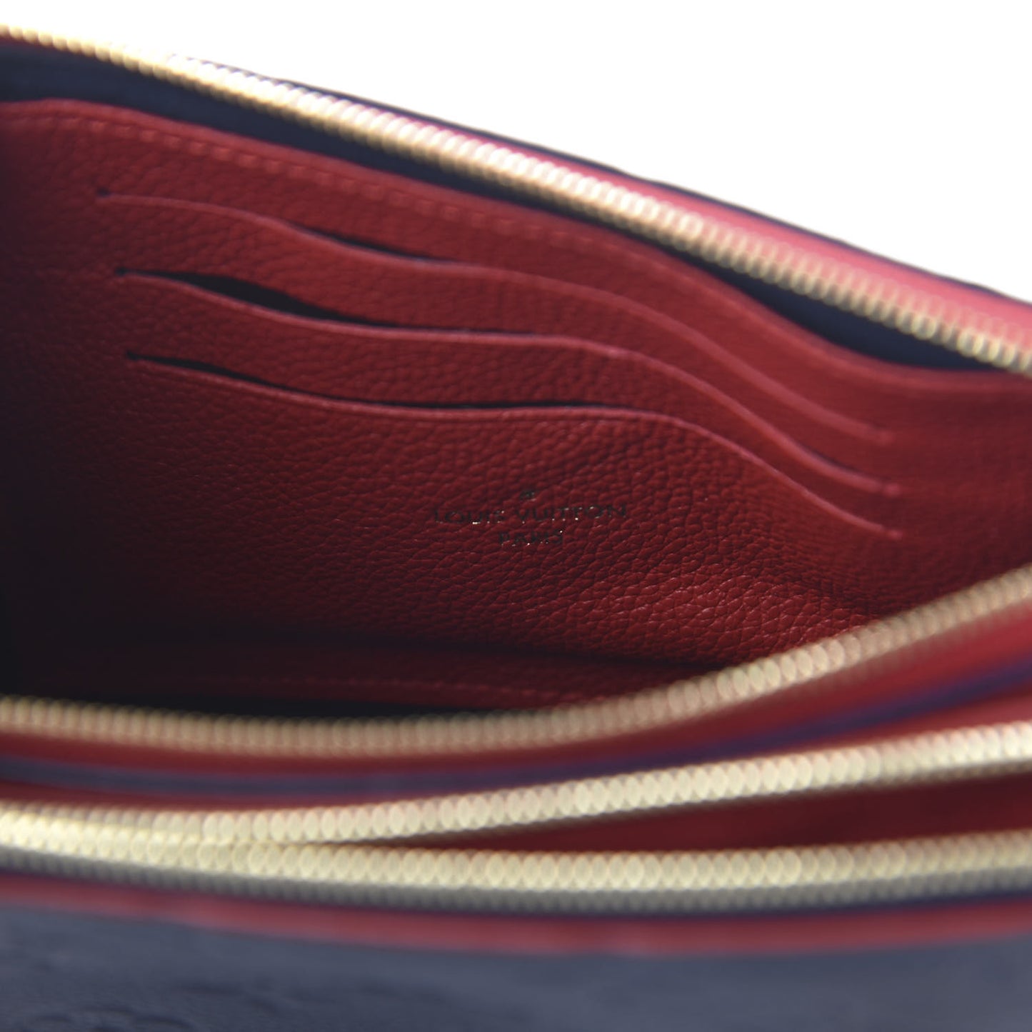 Empreinte Double Zip Pochette Marine Rouge