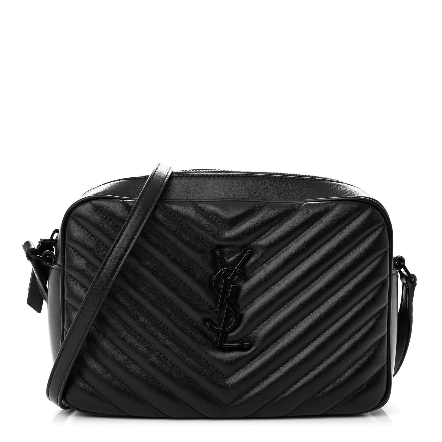 Calfskin Matelasse Monogram Monochrome Lou Camera Bag Black