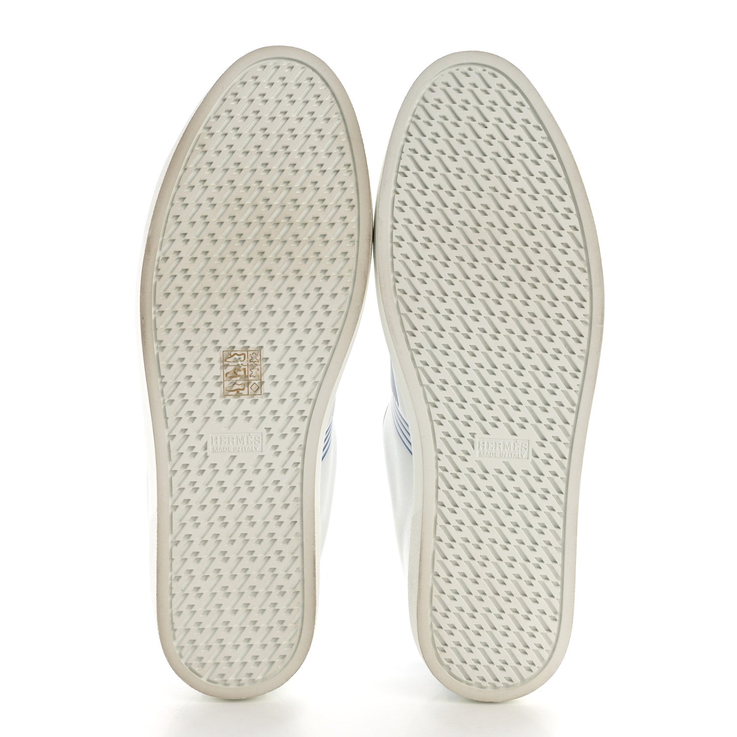 Hermes Calfskin Mens Advantage Sneakers 44 White Blue 5 of 9