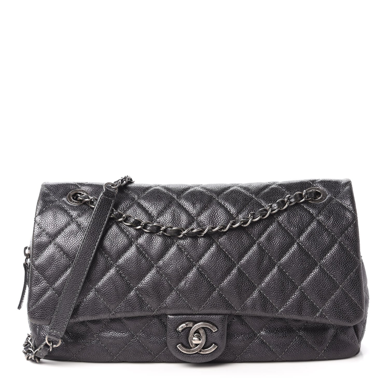 Chanel Iridescent Caviar Quilted Large Chic Flap Grey 1 of 10