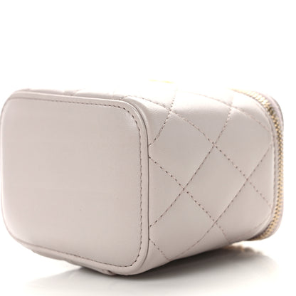 Chanel Lambskin Quilted Pearl Crush Mini Vanity Case With Chain Light Purple 9 of 9