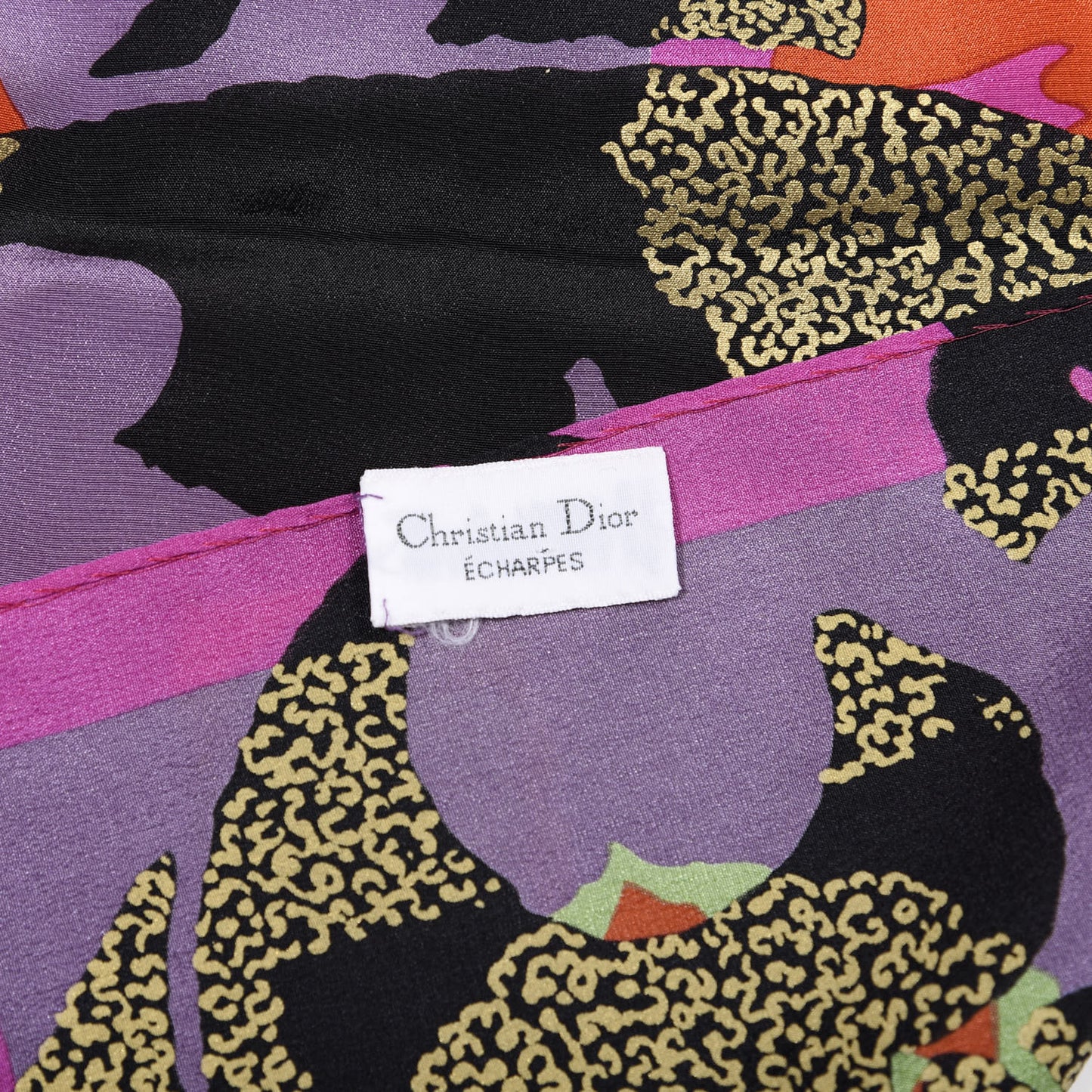 Silk Square Floral Scarf Purple Multicolor