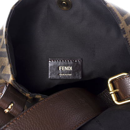 Fendi Zucca Vitello Artic Small Hobo Tobacco Castagna 5 of 10