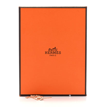 Hermes Lacquered Rose Gold Mini Pop H Pendant Necklace Marron Glace 8 of 8