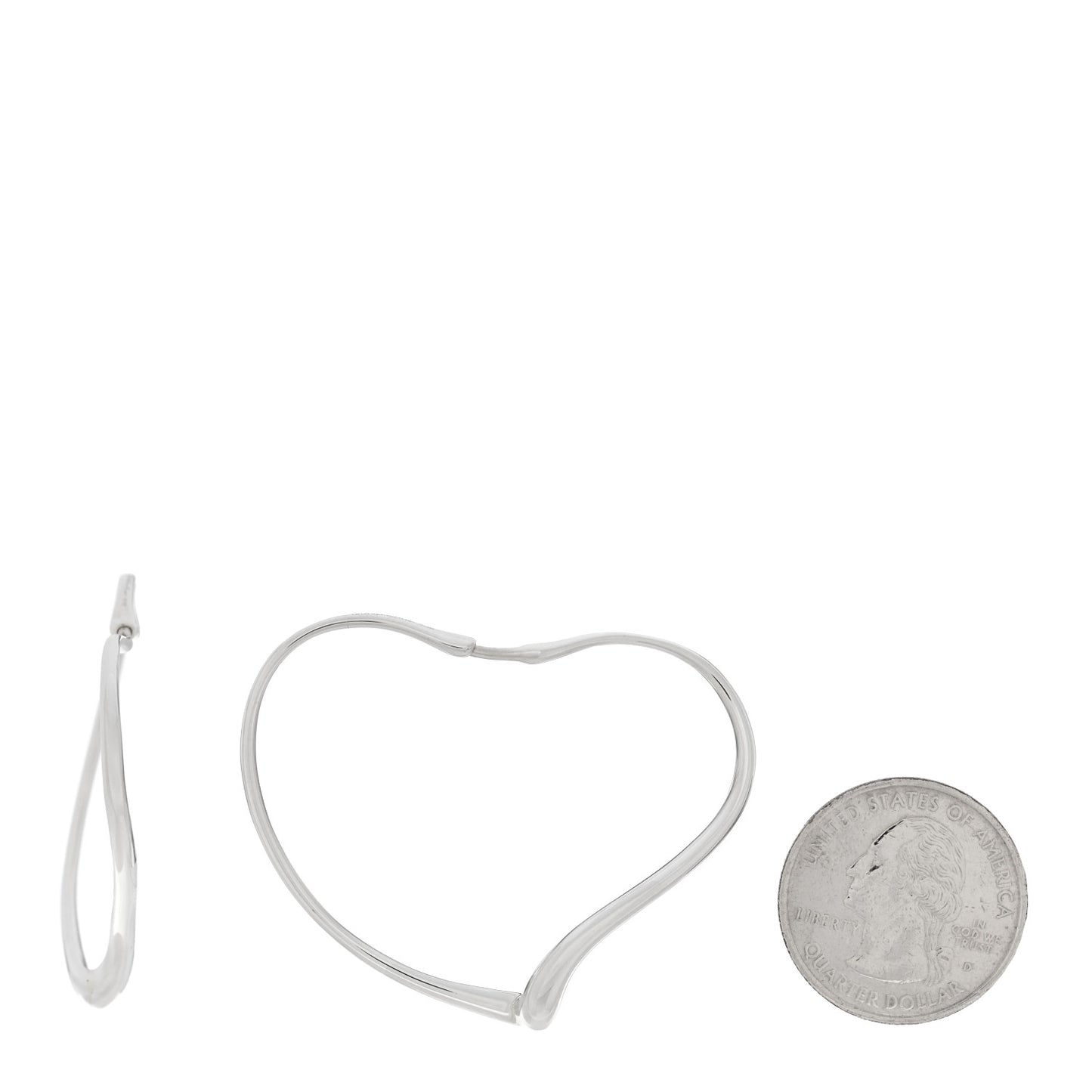 Sterling Silver Elsa Peretti Open Heart Hoop Earrings